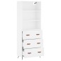 vidaXL Aparador alto madera contrachapada blanco 69,5x34x180 cm