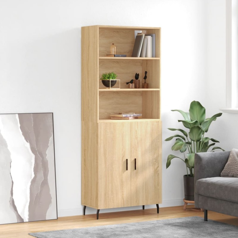 vidaXL Aparador alto madera contrachapada color roble 69,5x34x180 cm vidaXL Aparador alto madera contrachapada color roble 69,5x34x180 cm