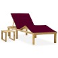 vidaXL Tumbona de jardín con mesa y cojín de madera de pino impregnada vidaXL Tumbona de jardín con mesa y cojín de madera de pino impregnada