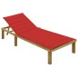 vidaXL Tumbona con cojín rojo madera de pino impregnada