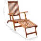 vidaXL Tumbona de jardín con reposapiés y cojín madera maciza acacia vidaXL Tumbona de jardín con reposapiés y cojín madera maciza acacia