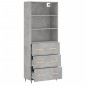 vidaXL Aparador alto madera contrachapada gris hormigón 69,5x34x180 cm vidaXL Aparador alto madera contrachapada gris hormigón 69,5x34x180 cm