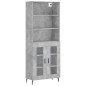 vidaXL Aparador alto madera contrachapada gris hormigón 69,5x34x180 cm vidaXL Aparador alto madera contrachapada gris hormigón 69,5x34x180 cm