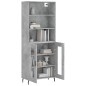 vidaXL Aparador alto madera contrachapada gris hormigón 69,5x34x180 cm vidaXL Aparador alto madera contrachapada gris hormigón 69,5x34x180 cm