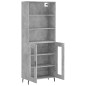 vidaXL Aparador alto madera contrachapada gris hormigón 69,5x34x180 cm vidaXL Aparador alto madera contrachapada gris hormigón 69,5x34x180 cm