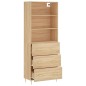 vidaXL Aparador alto madera contrachapada color roble 69,5x34x180 cm vidaXL Aparador alto madera contrachapada color roble 69,5x34x180 cm
