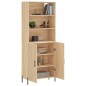vidaXL Aparador alto madera contrachapada color roble 69,5x34x180 cm