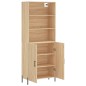 vidaXL Aparador alto madera contrachapada color roble 69,5x34x180 cm