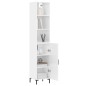 vidaXL Aparador alto madera contrachapada blanco brillo 34,5x34x180 cm vidaXL Aparador alto madera contrachapada blanco brillo 34,5x34x180 cm