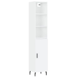 vidaXL Aparador alto madera contrachapada blanco 34,5x34x180 cm
