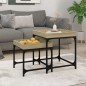 vidaXL Mesas auxiliares 2 uds madera contrachapada roble Sonoma vidaXL Mesas auxiliares 2 uds madera contrachapada roble Sonoma