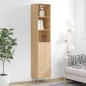 vidaXL Aparador de madera contrachapada roble Sonoma 34,5x34x180 cm vidaXL Aparador de madera contrachapada roble Sonoma 34,5x34x180 cm