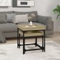 vidaXL Mesas auxiliares 2 uds madera contrachapada roble Sonoma vidaXL Mesas auxiliares 2 uds madera contrachapada roble Sonoma