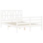 vidaXL Estructura cama de matrimonio con cabecero madera maciza blanco