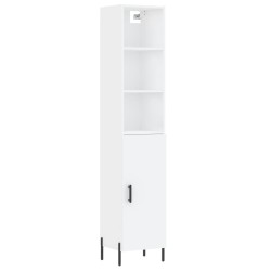 vidaXL Aparador alto madera contrachapada blanco 34,5x34x180 cm