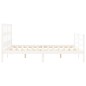 vidaXL Estructura de cama matrimonio con cabecero madera maciza blanco vidaXL Estructura de cama matrimonio con cabecero madera maciza blanco