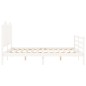 vidaXL Estructura de cama matrimonio con cabecero madera maciza blanco