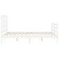 vidaXL Estructura cama de matrimonio con cabecero madera maciza blanco