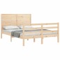vidaXL Estructura de cama con cabecero madera maciza 140x190 cm vidaXL Estructura de cama con cabecero madera maciza 140x190 cm