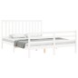 vidaXL Estructura de cama con cabecero madera maciza blanco 160x200 cm vidaXL Estructura de cama con cabecero madera maciza blanco 160x200 cm