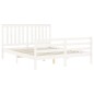 vidaXL Estructura de cama con cabecero madera maciza blanco 160x200 cm vidaXL Estructura de cama con cabecero madera maciza blanco 160x200 cm