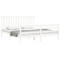 vidaXL Estructura cama de matrimonio con cabecero madera maciza blanco vidaXL Estructura cama de matrimonio con cabecero madera maciza blanco