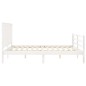 vidaXL Estructura cama de matrimonio con cabecero madera maciza blanco vidaXL Estructura cama de matrimonio con cabecero madera maciza blanco