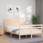 vidaXL Estructura de cama con cabecero madera maciza 140x200 cm vidaXL Estructura de cama con cabecero madera maciza 140x200 cm