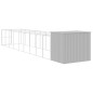 vidaXL Caseta perro corral acero galvanizado gris claro 214x1069x181cm