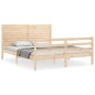 vidaXL Estructura de cama de matrimonio con cabecero madera maciza vidaXL Estructura de cama de matrimonio con cabecero madera maciza
