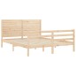 vidaXL Estructura de cama de matrimonio con cabecero madera maciza vidaXL Estructura de cama de matrimonio con cabecero madera maciza