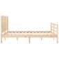vidaXL Estructura de cama de matrimonio con cabecero madera maciza vidaXL Estructura de cama de matrimonio con cabecero madera maciza