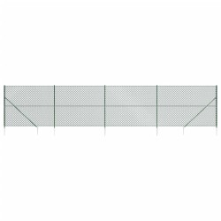 vidaXL Cerca de alambre con pinchos de anclaje verde 1,6x10 m
