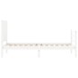 vidaXL Estructura de cama individual con cabecero madera maciza blanco