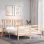 vidaXL Estructura de cama con cabecero madera maciza 140x190 cm vidaXL Estructura de cama con cabecero madera maciza 140x190 cm