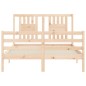 vidaXL Estructura de cama con cabecero madera maciza 140x190 cm vidaXL Estructura de cama con cabecero madera maciza 140x190 cm