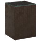 vidaXL Mesa auxiliar 3 pzas superficie vidrio ratán sintético marrón vidaXL Mesa auxiliar 3 pzas superficie vidrio ratán sintético marrón