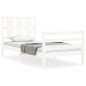 vidaXL Estructura de cama individual con cabecero madera maciza blanco vidaXL Estructura de cama individual con cabecero madera maciza blanco