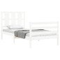 vidaXL Estructura de cama individual con cabecero madera maciza blanco vidaXL Estructura de cama individual con cabecero madera maciza blanco