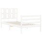 vidaXL Estructura de cama individual con cabecero madera maciza blanco vidaXL Estructura de cama individual con cabecero madera maciza blanco