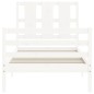 vidaXL Estructura de cama individual con cabecero madera maciza blanco vidaXL Estructura de cama individual con cabecero madera maciza blanco