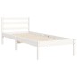 vidaXL Estructura de cama individual con cabecero madera maciza blanco vidaXL Estructura de cama individual con cabecero madera maciza blanco