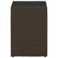 vidaXL Mesa auxiliar 3 pzas superficie vidrio ratán sintético marrón vidaXL Mesa auxiliar 3 pzas superficie vidrio ratán sintético marrón
