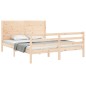 vidaXL Estructura de cama de matrimonio con cabecero madera maciza vidaXL Estructura de cama de matrimonio con cabecero madera maciza