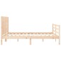 vidaXL Estructura de cama de matrimonio con cabecero madera maciza vidaXL Estructura de cama de matrimonio con cabecero madera maciza