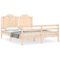 vidaXL Estructura de cama con cabecero madera maciza 160x200 cm vidaXL Estructura de cama con cabecero madera maciza 160x200 cm