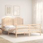 vidaXL Estructura de cama con cabecero madera maciza 160x200 cm vidaXL Estructura de cama con cabecero madera maciza 160x200 cm