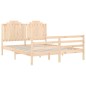 vidaXL Estructura de cama con cabecero madera maciza 160x200 cm vidaXL Estructura de cama con cabecero madera maciza 160x200 cm