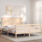 vidaXL Estructura de cama de matrimonio con cabecero madera maciza vidaXL Estructura de cama de matrimonio con cabecero madera maciza