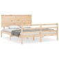 vidaXL Estructura de cama de matrimonio con cabecero madera maciza vidaXL Estructura de cama de matrimonio con cabecero madera maciza
